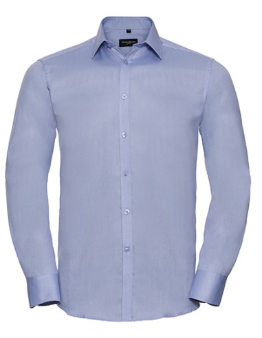 RUS-0R962M0-Men's Long Sleeve Tailored Herringbone Shirt